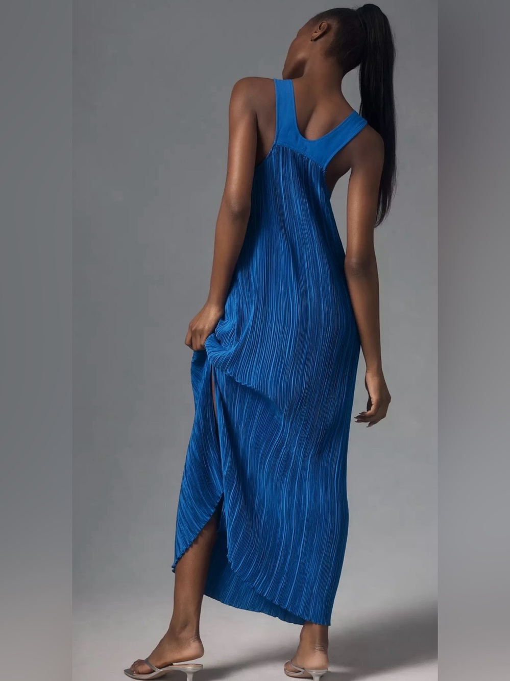 By Anthropologie Halter Plissé Maxi Dress - Picture 3 of 12
